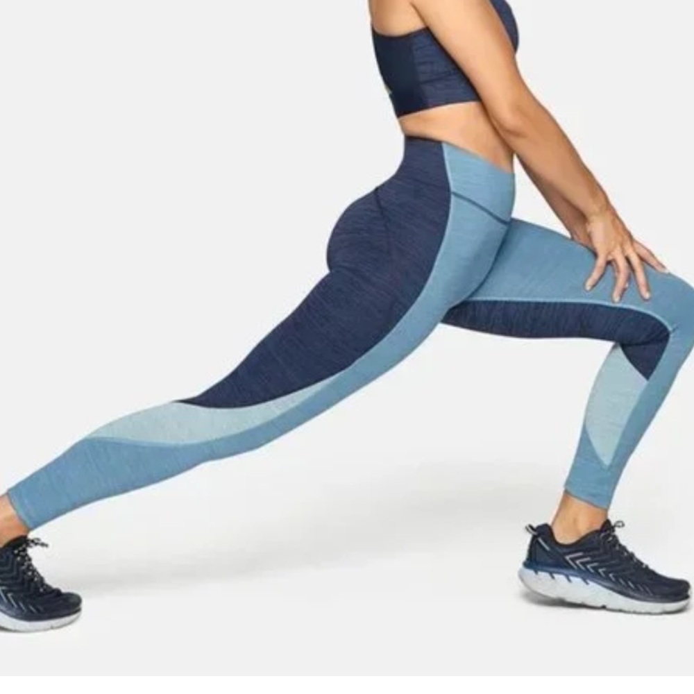 Outdoor Voices Tech Sweat Zoom Blue Colorblock 7/8 Leggings